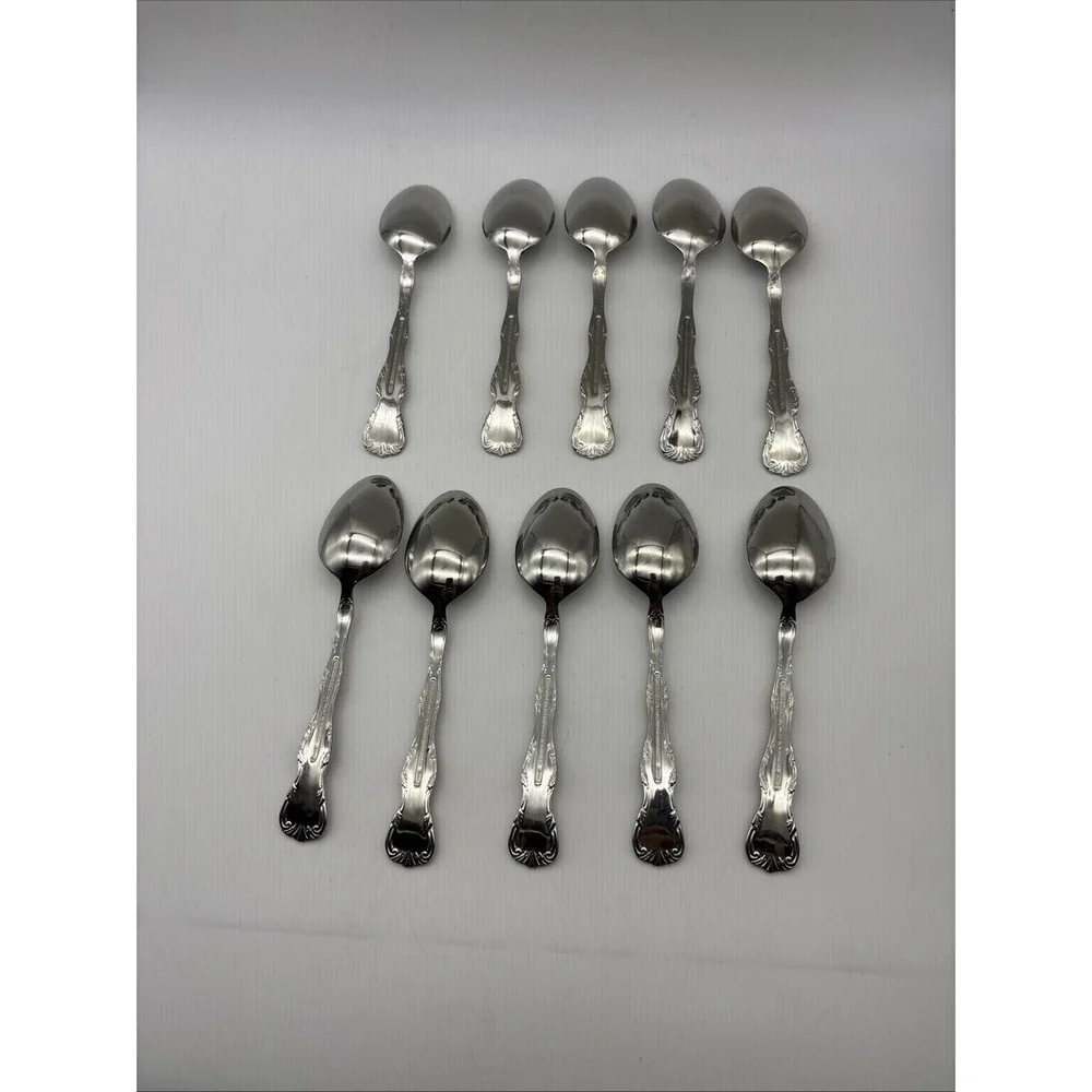 10 Teaspoons VICTORIA Reed & Barton Glossy 18/10 Stainless Steel Flatware